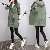 Semfri Jacket Women 2021 Autumn Winter Chaqueta Mujer Plus Size Slim Baseball Clothes K Pop Medium Length Windbreaker Coats