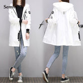 Semfri Jacket Women 2021 Autumn Winter Chaqueta Mujer Plus Size Slim Baseball Clothes K Pop Medium Length Windbreaker Coats