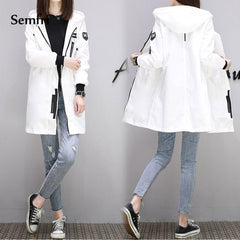 Semfri Jacket Women 2021 Autumn Winter Chaqueta Mujer Plus Size Slim Baseball Clothes K Pop Medium Length Windbreaker Coats