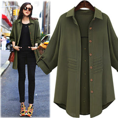 Hot Sale Autumn Fashion Women Trench Coat Casual Outwear Single Breasted Turn-down Collar Women Thin Coat manteau femme