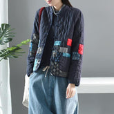 Autumn Winter Arts Style Women Long Sleeve Vintage Short Coat Patchwork Cotton Linen Single Breasted Thicken Jackets S407