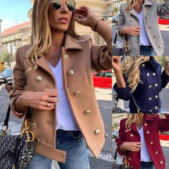 Lizakosht  New Winter Women Wool & Blends Short Coats Jackets Casual High Quality Warm Overcoat Fashion Long Coats Double Breasted