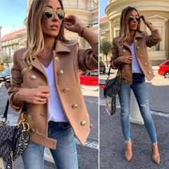 Lizakosht  New Winter Women Wool & Blends Short Coats Jackets Casual High Quality Warm Overcoat Fashion Long Coats Double Breasted