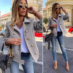 Lizakosht  New Winter Women Wool & Blends Short Coats Jackets Casual High Quality Warm Overcoat Fashion Long Coats Double Breasted