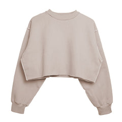Thick Women Sweatshirt Hoodie Casual Loose Long Sleeve Oversized Streetwear Crop Sweatshirt For Girls Plus Size M30375
