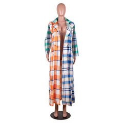 Hot Sexy Plaid Jackets for Women Plus Size Fashion Fall Long Sleeve Outwear Clothing Elegant Streetwear Oversized Top Blouse