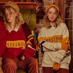 School Style Stripe uniform harr Embroidery cartoon men Female Sweatshirt Hoodies Woman Tracksuit Kpop velvet