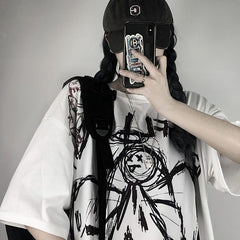 gothic vintage preppy t shirt women clothing t-shirt clothes streetwear Harajuku high street tops 2021summer new tshirt