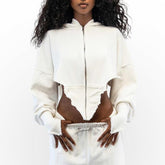 Hoodies For Teen Girls 2020 New Autumn Hooded Long Sleeve Zipper White Streetwear Fashion Outwears cotton Hoodies Tops Hot