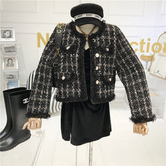 Lizakosht High-quality Temperament Ladies style tweed women short Jacket Women autumn  elegant jacket Female Fashion Jacket Woman Top