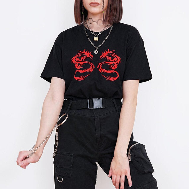 sunfiz YF DreamCar T Shirt Casual Short Sleeve Black T-shirts Cute Tees Long Graphic Tops Womens Tees Tops Female Summer Tees