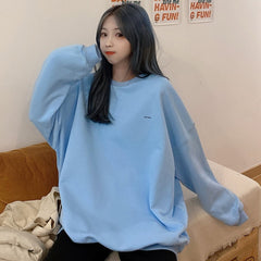 Oversized Sweatshirt Women Spring And Autumn 2021 Loose Kawaii Green Dinosaur Harajuku Stranger Things Aesthetic Shirt