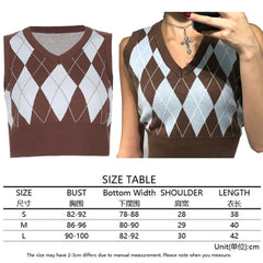 Tops girl Sweater Vest women jumper V Neck pullover Knitted Vests Women y2k Preppy Style Crop Top Autumn solid outfi