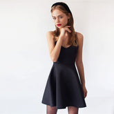 Summer Dress Sling Sexy Solid Color a Line Party Club Dress Sleeveless High Waist Fashion Mini Dress 2021 Female Plus Size