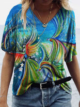 Print Harajuku Summer Casual Women Clothes Short Sleeve Loose Tshirts Street Hipster Tee Shirts V Neck Tops Femme T-shirt 2021