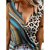 Summer New Vest Top Women's Sexy V Neck Sleeveless T Shirt Printing Short-sleeved Shirt Fashionable Sexy Plus Size Clothing