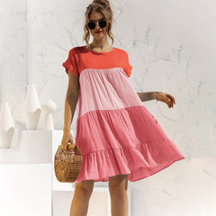 Summer Women OverSize Loose Dress 2021 New Arrival Ladies Casual Short Sleeve Big Ruffles Cupcake Dress Female Beach Dresses