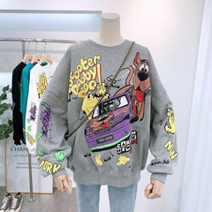 ZITY Cartoon Hoodies 2021 Fall Women Tops Thin Type Jumper Hoodie Autumn Winter Korea Fashion Laziness-Style Girl  Sweatshirt