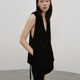 New ZA Classic Long Vest Women Elegant Suit Vest Spring Autumn Sleeveless Jackets Outerwear Office Lady Slim Waistcoat