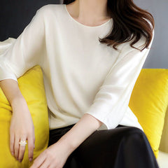 Spring/Autumn Korean Fashion Silk Women Blouses Satin Shirt and Blouse Office Lady Blusas Largas Plus Size XXXL Womens Tops