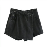 New 2021 women vintage pockets broken hole leisure Shorts skirts ladies casual slim zipper hot shorts chic pantalone cortos P810