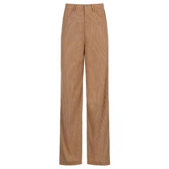 Europe and The United States New Retro Super Light Core Velvet Slacks, Brown Wide Leg Pants, Street Style Comfortable Jeans