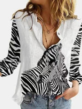 Casual 3D Cute Animal Cat Print Lapel Women's Blouse Long Sleeve Cardigan 2021 Spring Autumn New Retro Landscape Ladies Shirt