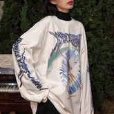 Halloween Skull Funny Cartons Print Fashion Girls Women Sweatshirt Loose Oversized Hoodie Drop-shoulder Casual Sport Plus Size