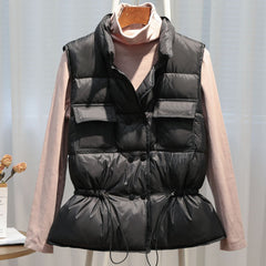 New Autumn Winter Women Ultra Light Down Vest White Duck Down Jacket Short Down Coat Parka Ladies Sleeveless Waistcoat