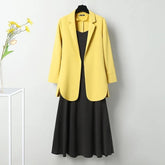 Large size suit dress suit female design sense spring/summer 2021 new casual suspender dress thin chiffon suit two-piece suit