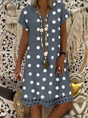 plus size 5xl DOT cotton linen women dresses casual loose lady linen dress summer women linen clothes original brand hot design
