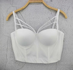 Lizakosht S M L XL 2XL 3XL Fashion Mesh Push Up Bralet Women's Corset Bustier Bra Night Club Party Sexy Cropped Top Vest Plus Size AW514