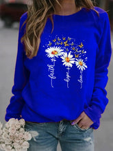 Three Daisy Printed Hoodies Women Fleece Long Sleeve O Neck Loose Sweatshirt Girls Women Hoodie Pullovers Winter Autumn