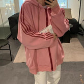 Zip Hooded Sweatshirt Winter Jacket Women Korean Fashion Thick Clothes Harajuku Oversized Print Long Sleeve Chic Zip-Up Hoodies