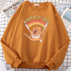 LIZAKOSHT - Support Your Local Street Cats Print Hoody Women Fashion Fleece Hoodie Oversize Loose Sweatshirt Crewneck Pullover Female Autumn
