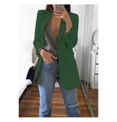Fashion Korean Casual Women's Spring Autumn Long Female Business Suit Outwear Slim Coats Office Ladies Blazer Work Jacket