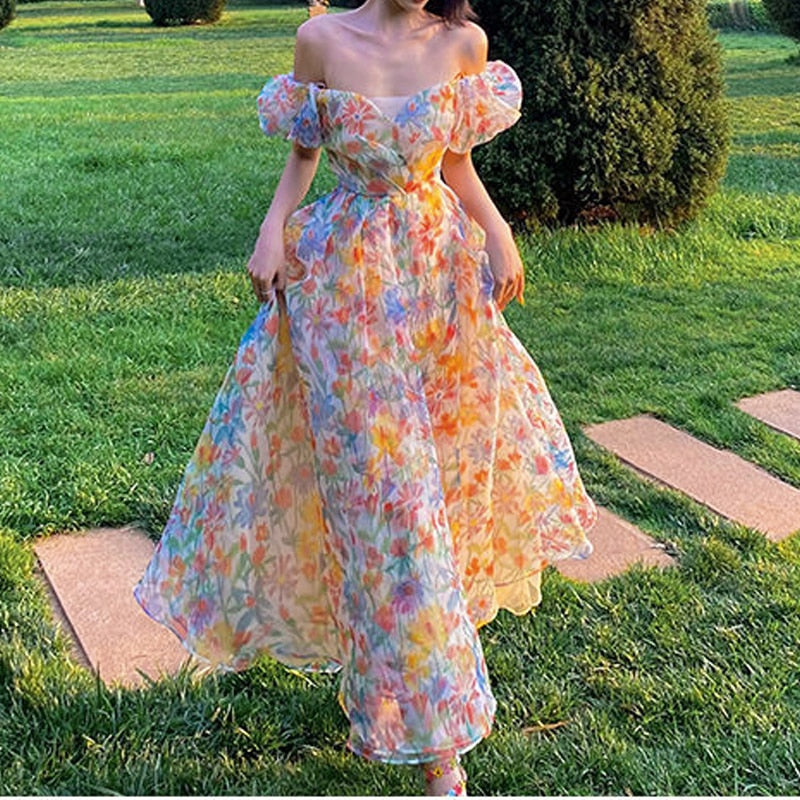 Summer Floral Design Elegant Midi Dresses Women Short Sleeve Vintage B Lizakosht Summer Floral Design Elegant Midi Dresses Women Short Sleeve Vintage B Lizakosht