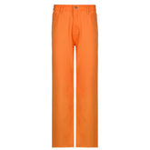 Stylish White Y2K Jeans For Girls Fashion 2021High Waist Vintage Trouser Frmale Straight Women's Split Denim Pants Streetwear