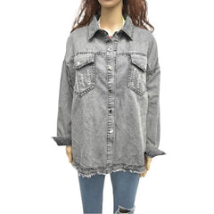 Tassel Loose Denim Jacket Womens Denim Tops Boyfriend Denim Coat Long Sleeve Spring 2021 New Jackets For Lady Korean Casual Coat