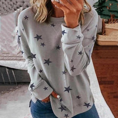 ZITY Jodimitty Hoodies Star Print Autumn Fashion Casual Sweatshirt Open Side Poleron Mujer Harajuku Loose Women O Neck Hoodie