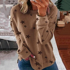 ZITY Jodimitty Hoodies Star Print Autumn Fashion Casual Sweatshirt Open Side Poleron Mujer Harajuku Loose Women O Neck Hoodie