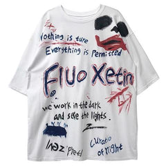 Japan Gray T Shirt Loose Summer Oversize T Shirt Women Harajuku Punk Short Sleeves T-shirts Tops Tee Hip Hop T-Shirt for Girl