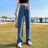 LIZAKOSHT - Woman Black Jeans Spring Summer Vintage High Waist Wide Leg Denim Long Pant Fashion Harajuku Straight Pant Streetwear