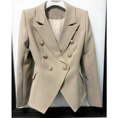Green Blue Yellow Black White Blazer Women Office Formal Double Breasted Buttons Blazer Women Blazers High Quality