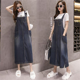 Spring Summer Jeans Dress Women Suspenders Denim Dresses Female Overalls 2021 Korean Casual Long Sundress Robe Femme