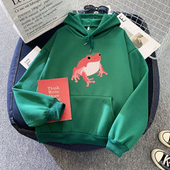 Frog Sweatshirt Oversized Clothes Harajuku Long Sleeve Hooded Kawaii Hoodie for Girls Women Hoodies Pocket Pink Sweatshirts