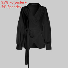 Celmia Fashion Women Tops and Blouse 2021 Vintage Lantern Sleeve Shirts Tunic Casual Loose V-Neck Elegant Blusas Feminina Belted