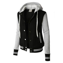 Women Long Sleeve Hoodies Stitching Color Single Breasted Sweatshirt Female Sweat Coat Casual Fashion Sportswear Plus Size