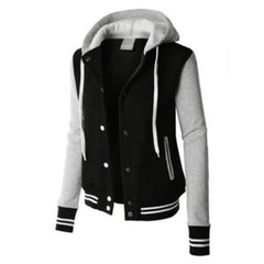 Women Long Sleeve Hoodies Stitching Color Single Breasted Sweatshirt Female Sweat Coat Casual Fashion Sportswear Plus Size