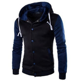 Women Long Sleeve Hoodies Stitching Color Single Breasted Sweatshirt Female Sweat Coat Casual Fashion Sportswear Plus Size